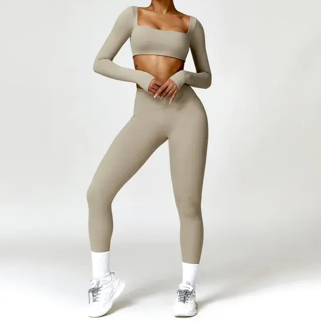 2 Pieces Women's Minimalistic Yoga Tracksuit