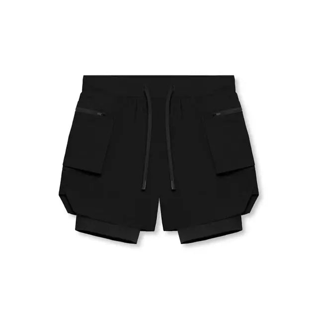 Sleek Cargo Double-Layer Shorts