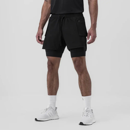 Sleek Cargo Double-Layer Shorts